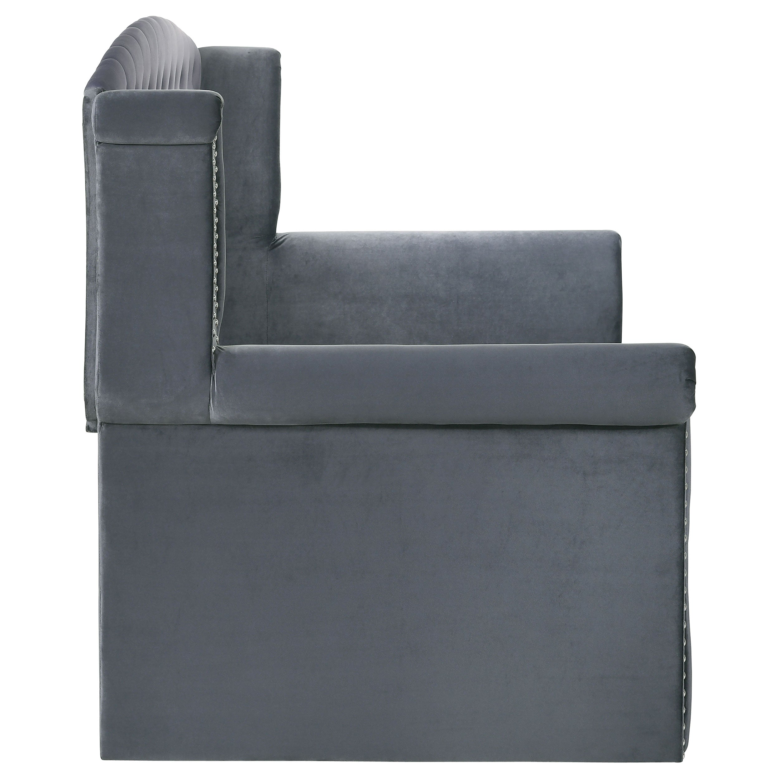 Scarlett Upholstered Twin Daybed with Trundle Grey — view 6