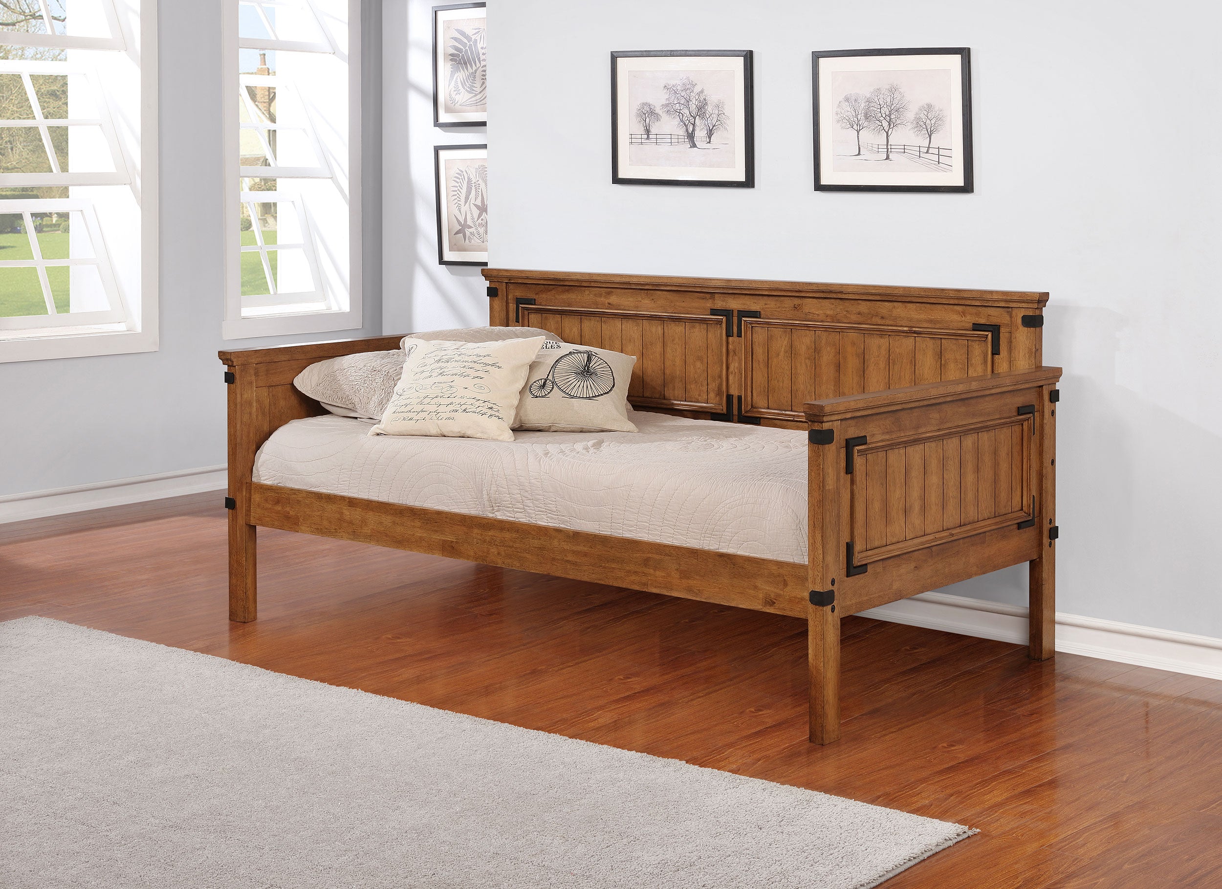 Oakdale Wood Twin Daybed Rustic Honey — view 2
