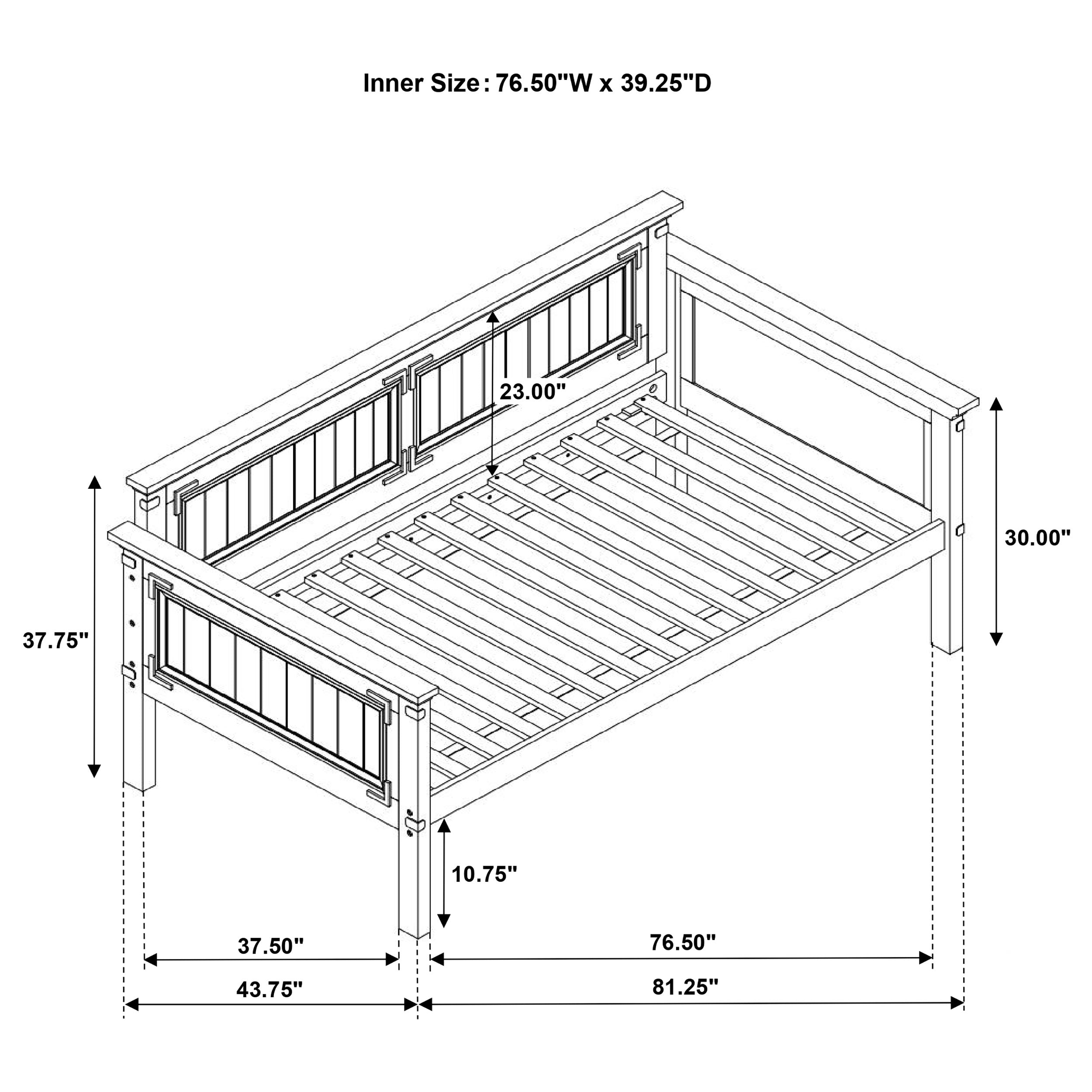 Oakdale Wood Twin Daybed Rustic Honey — view 4