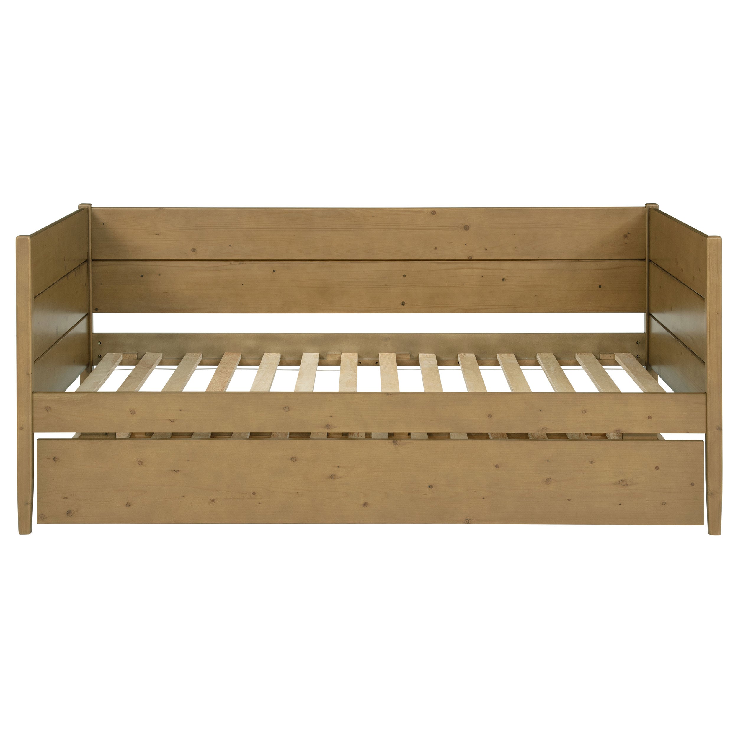 Calinda Wood Twin Daybed With Trundle Natural — view 5