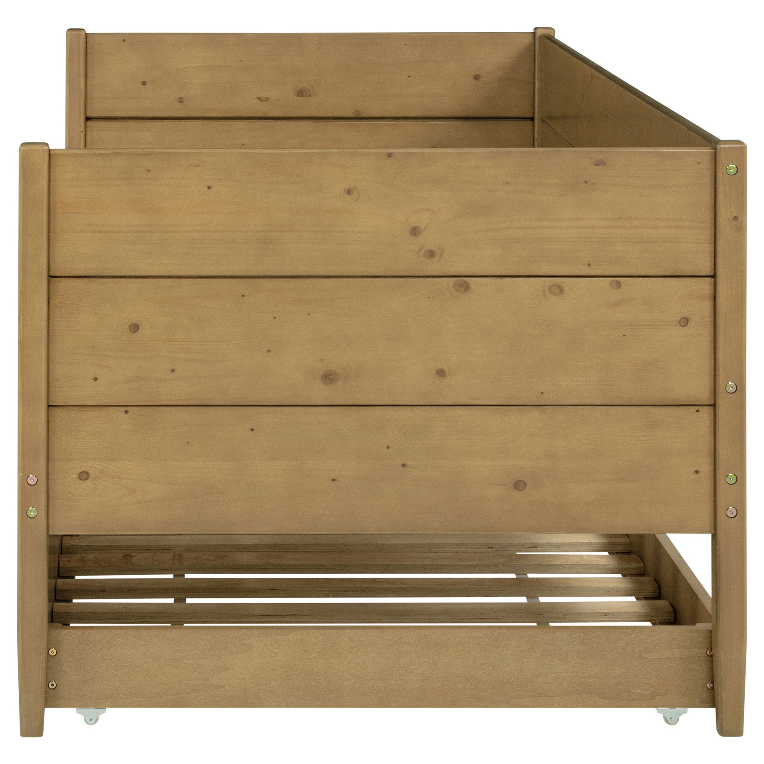 Calinda Wood Twin Daybed With Trundle Natural — view 7