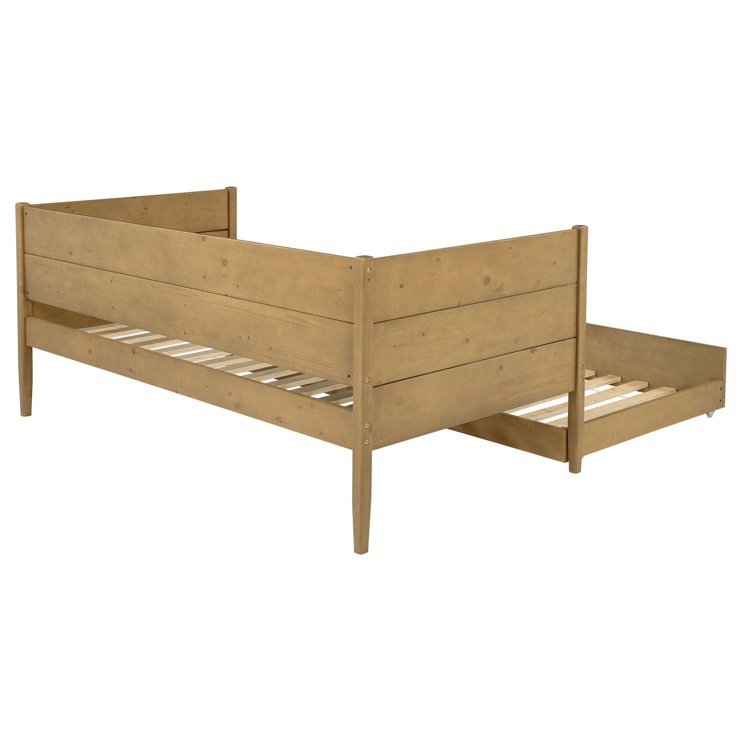 Calinda Wood Twin Daybed With Trundle Natural — view 11