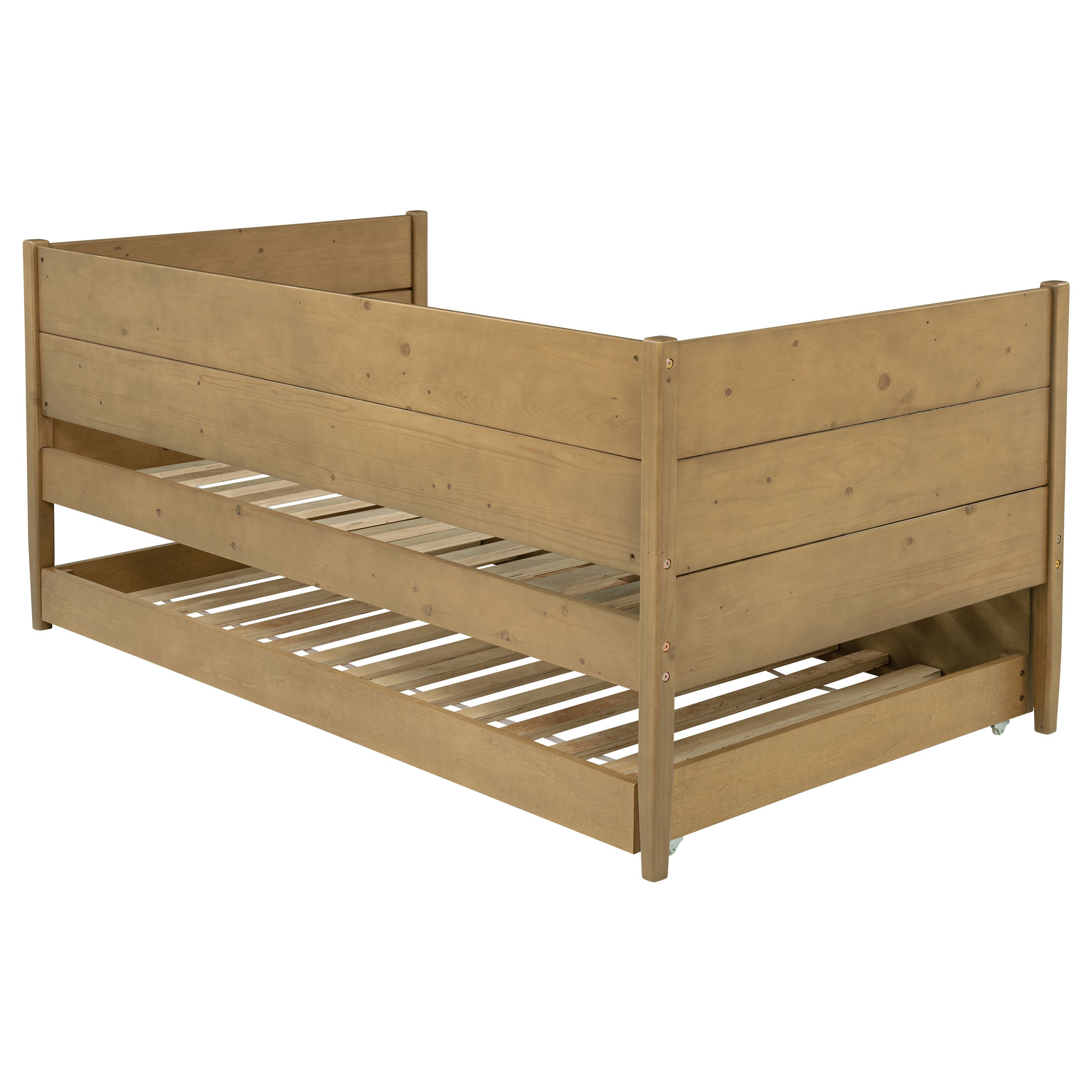 Calinda Wood Twin Daybed With Trundle Natural — view 12