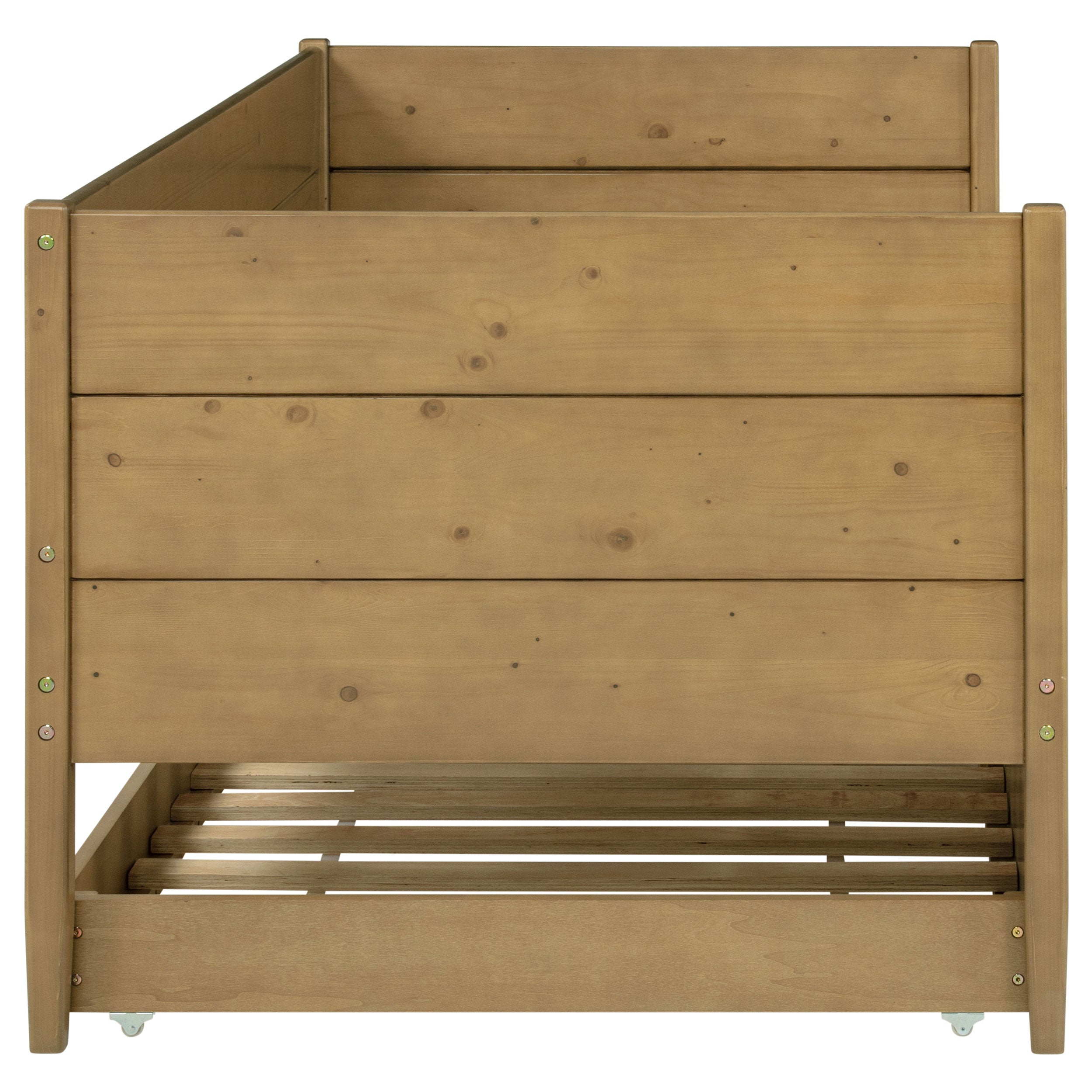 Calinda Wood Twin Daybed With Trundle Natural — view 13