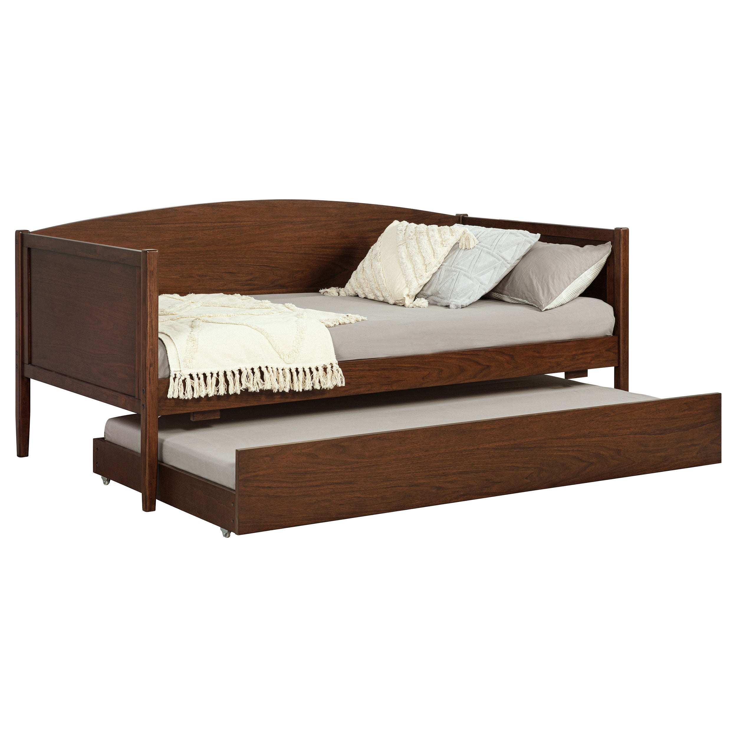 Bozeman Wood Twin Daybed With Trundle Medium Walnut — view 3