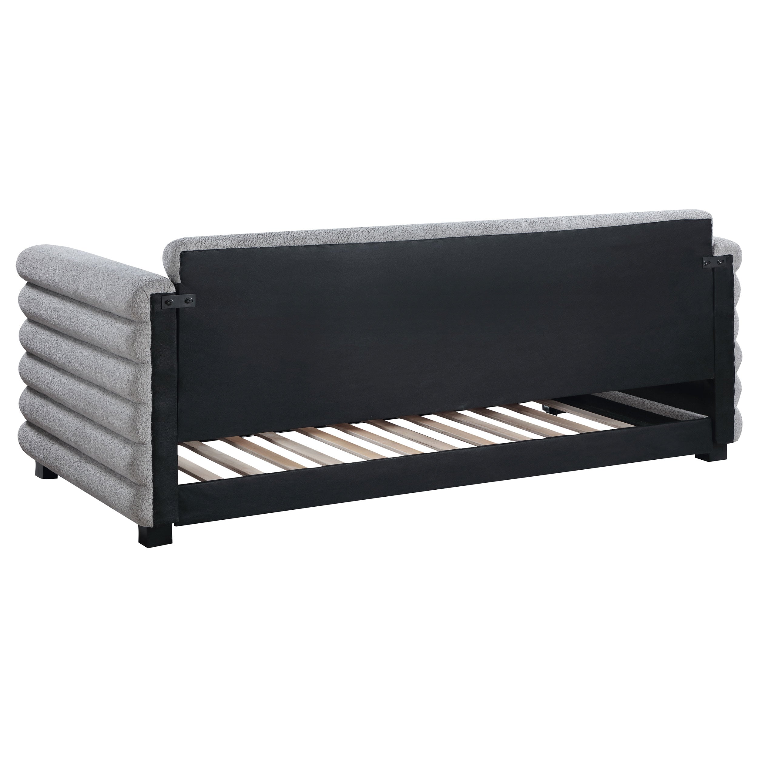 Patricia Boucle Upholstered Twin Day Bed with Trundle Grey  — view 7