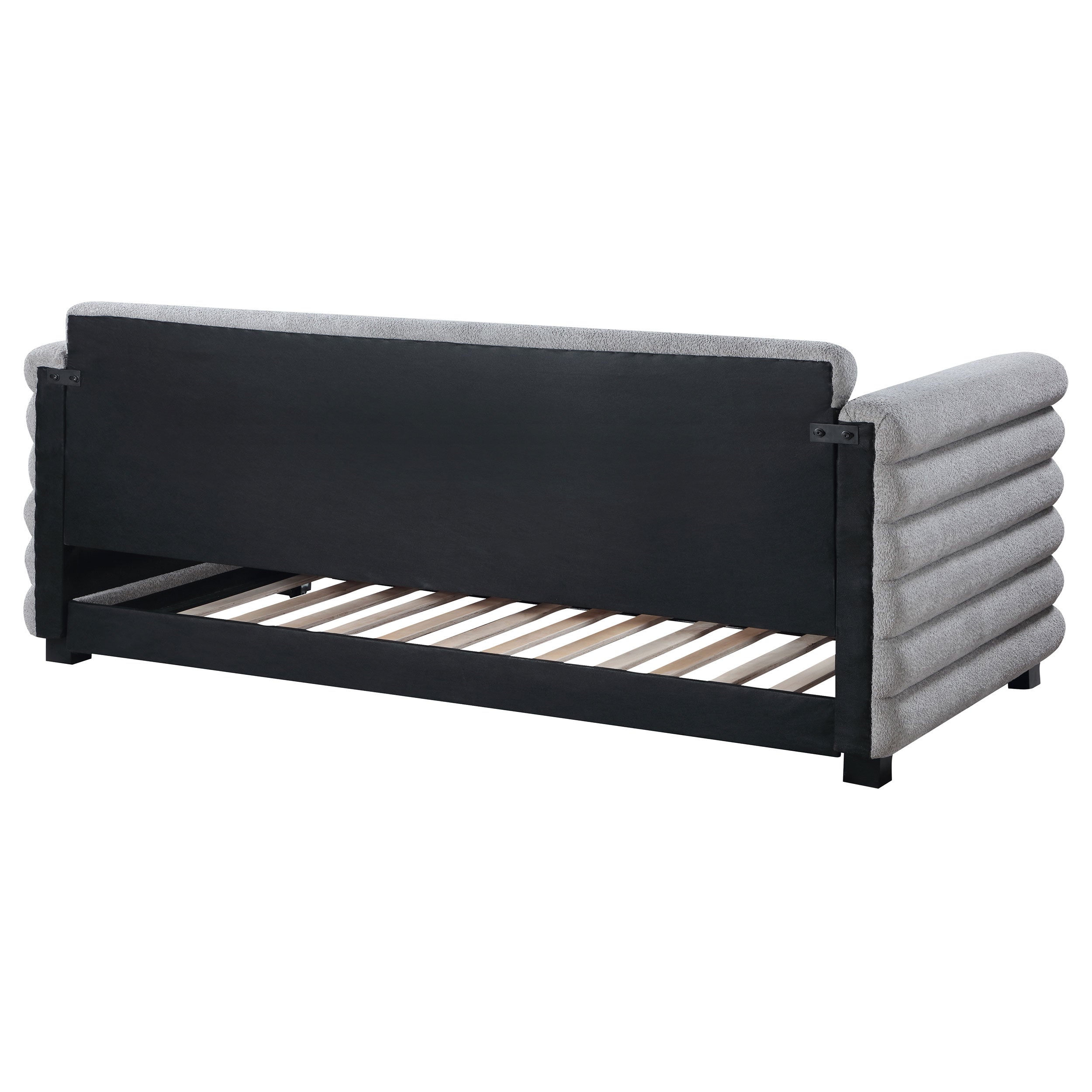 Patricia Boucle Upholstered Twin Day Bed with Trundle Grey  — view 8