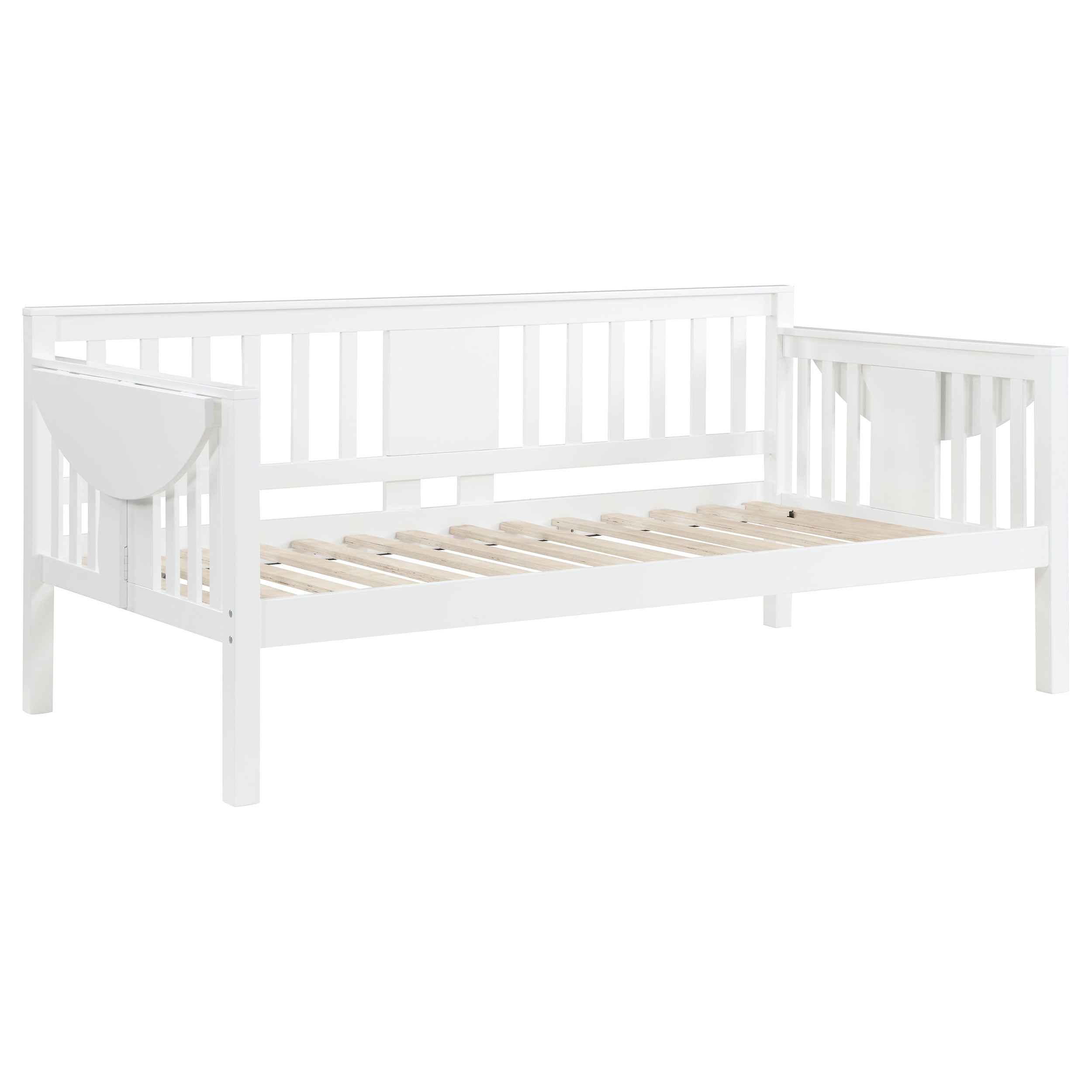 Bethany Wood Twin Daybed with Drop-down Tables White — view 7