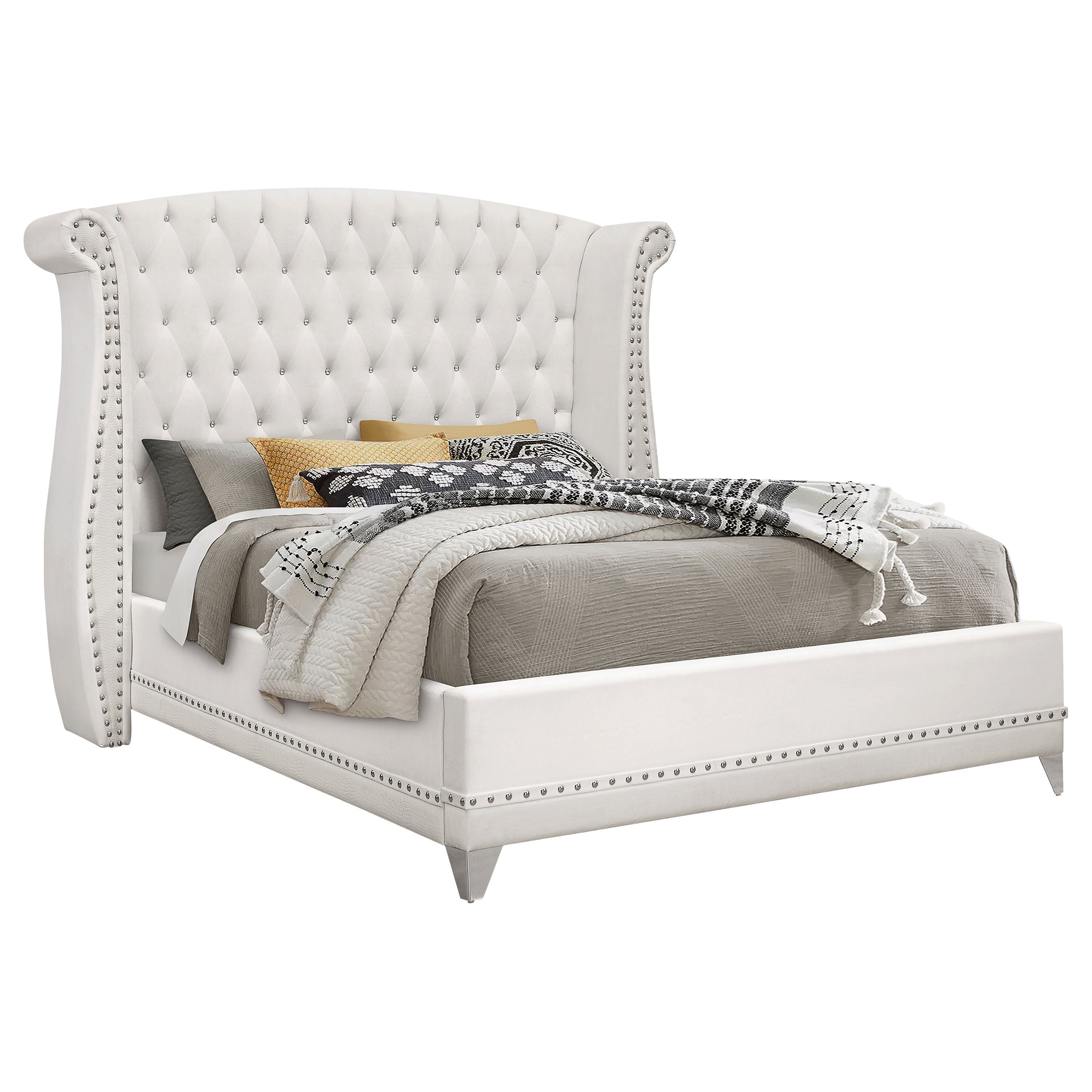 Barzini 4-piece Eastern King Bedroom Set White — view 3