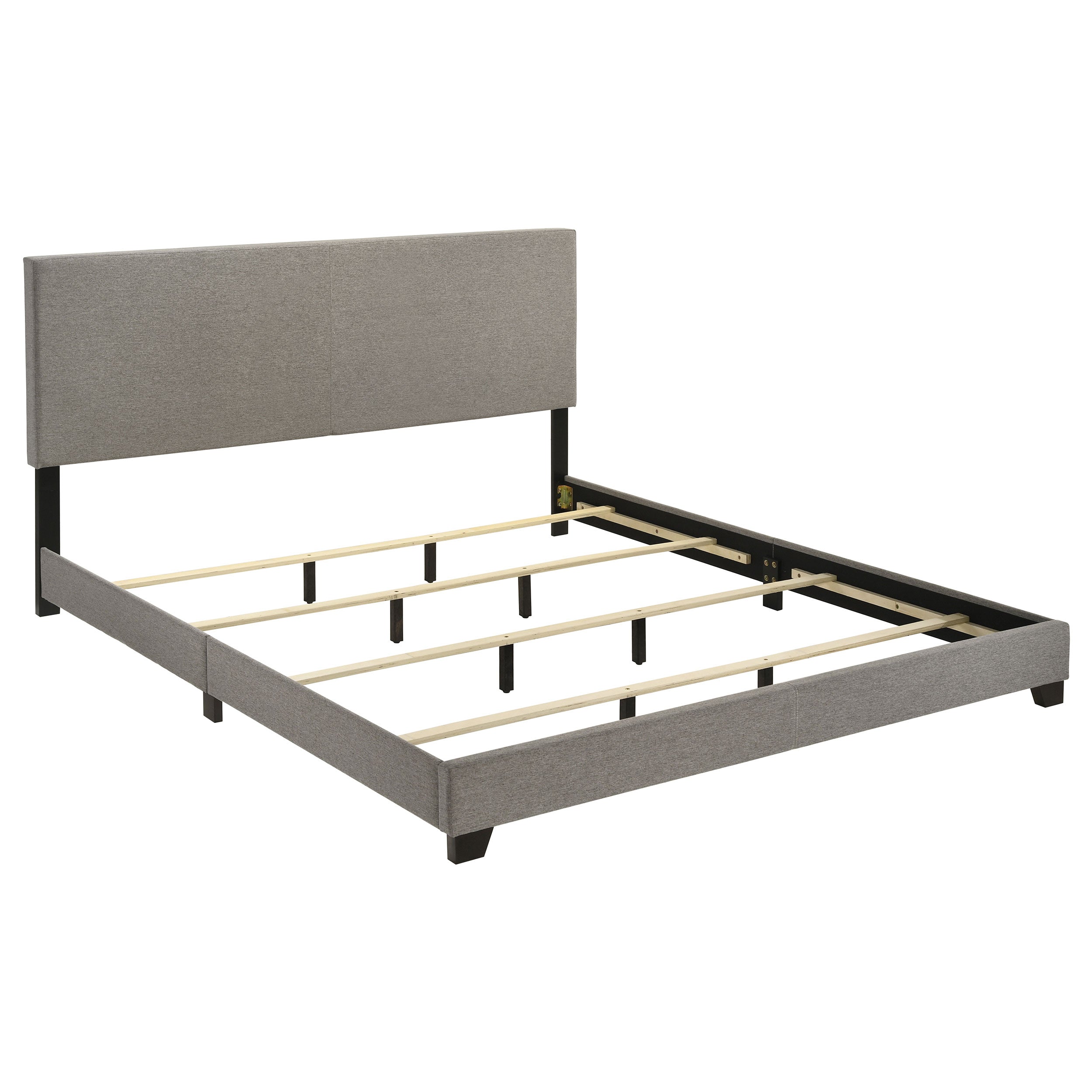 Dorian Fabric Upholstered Eastern King Panel Bed Taupe — view 3