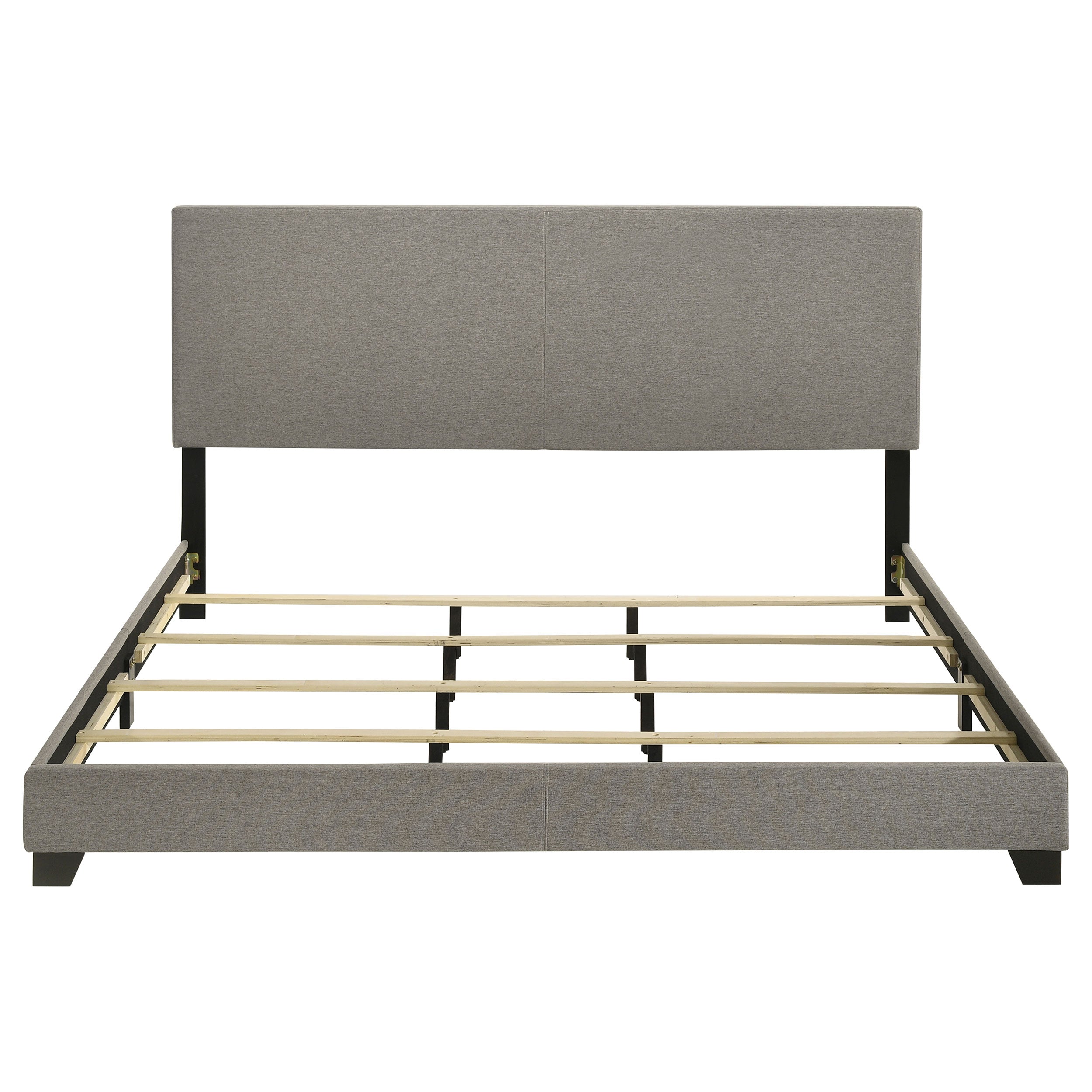 Dorian Fabric Upholstered Eastern King Panel Bed Taupe — view 4
