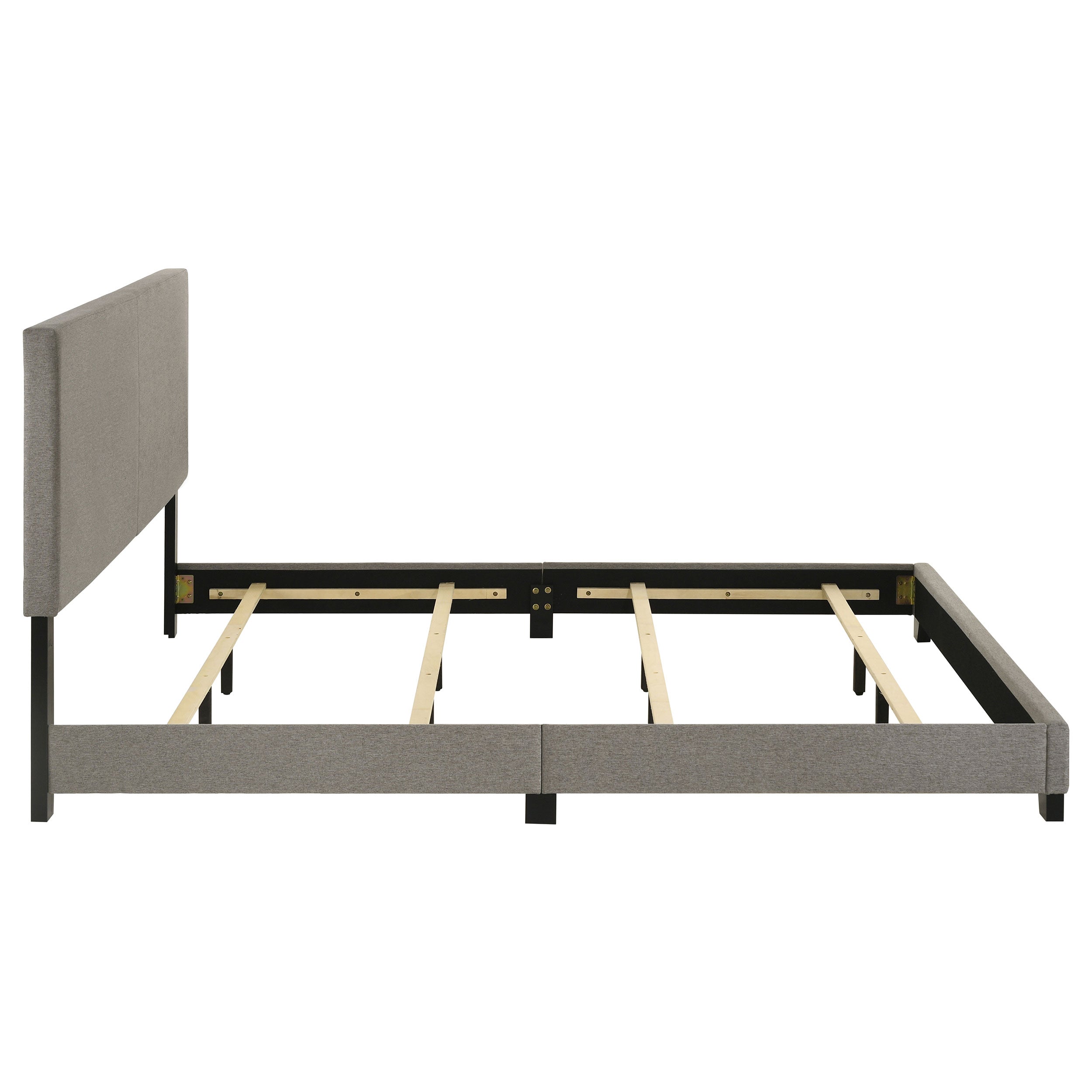 Dorian Fabric Upholstered Eastern King Panel Bed Taupe — view 6