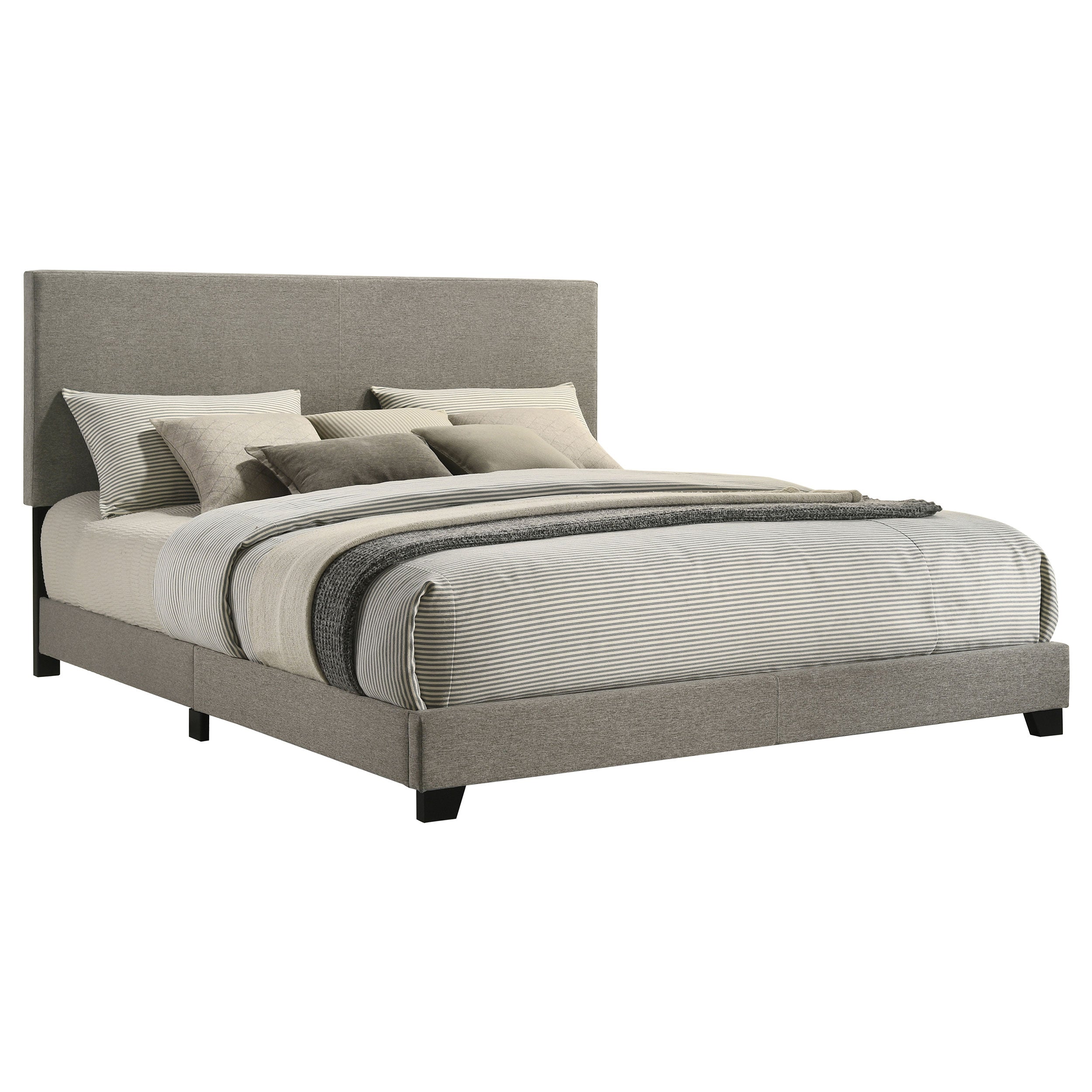 Dorian Fabric Upholstered California King Panel Bed Taupe — view 1