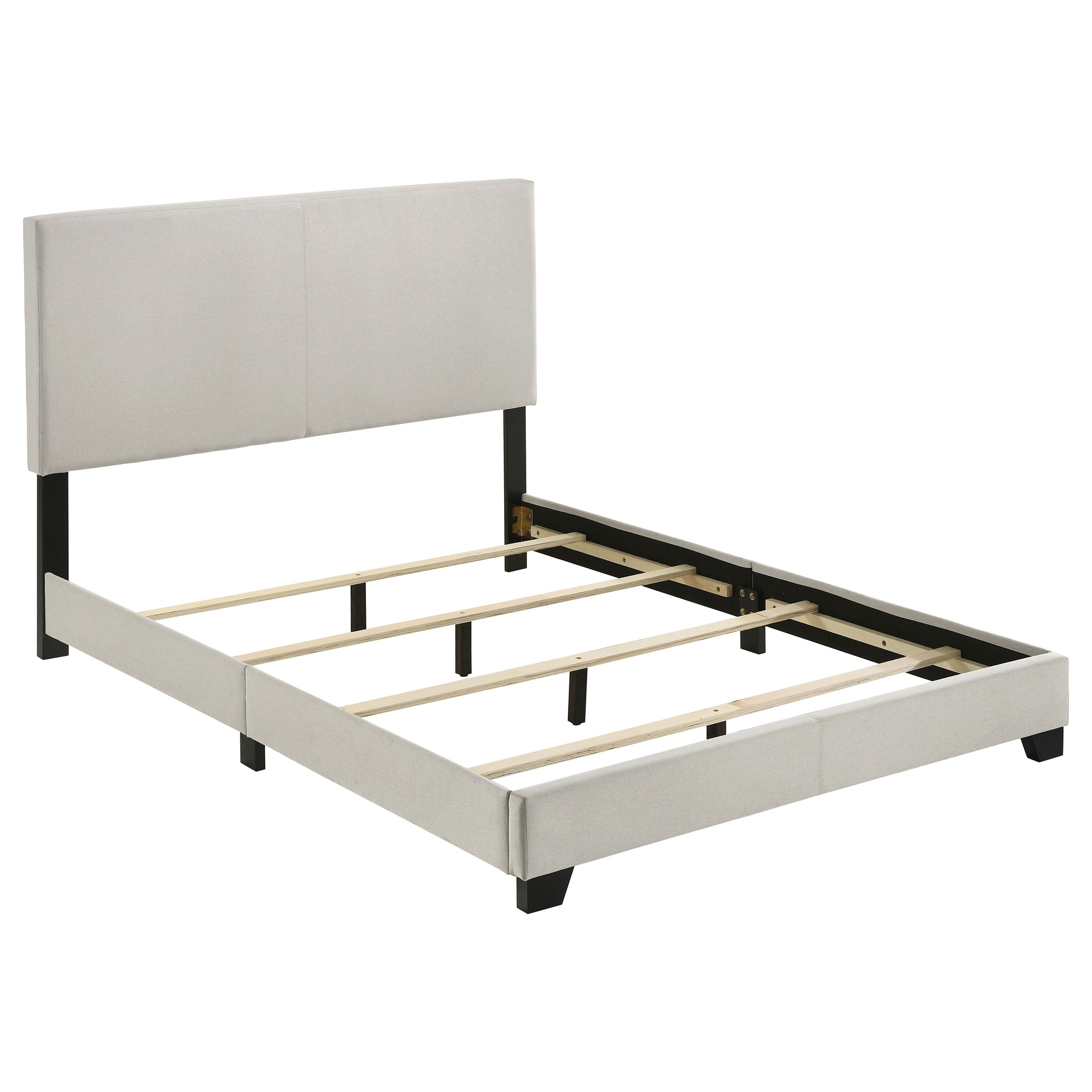 Dorian Fabric Upholstered Full Panel Bed Cream — view 3