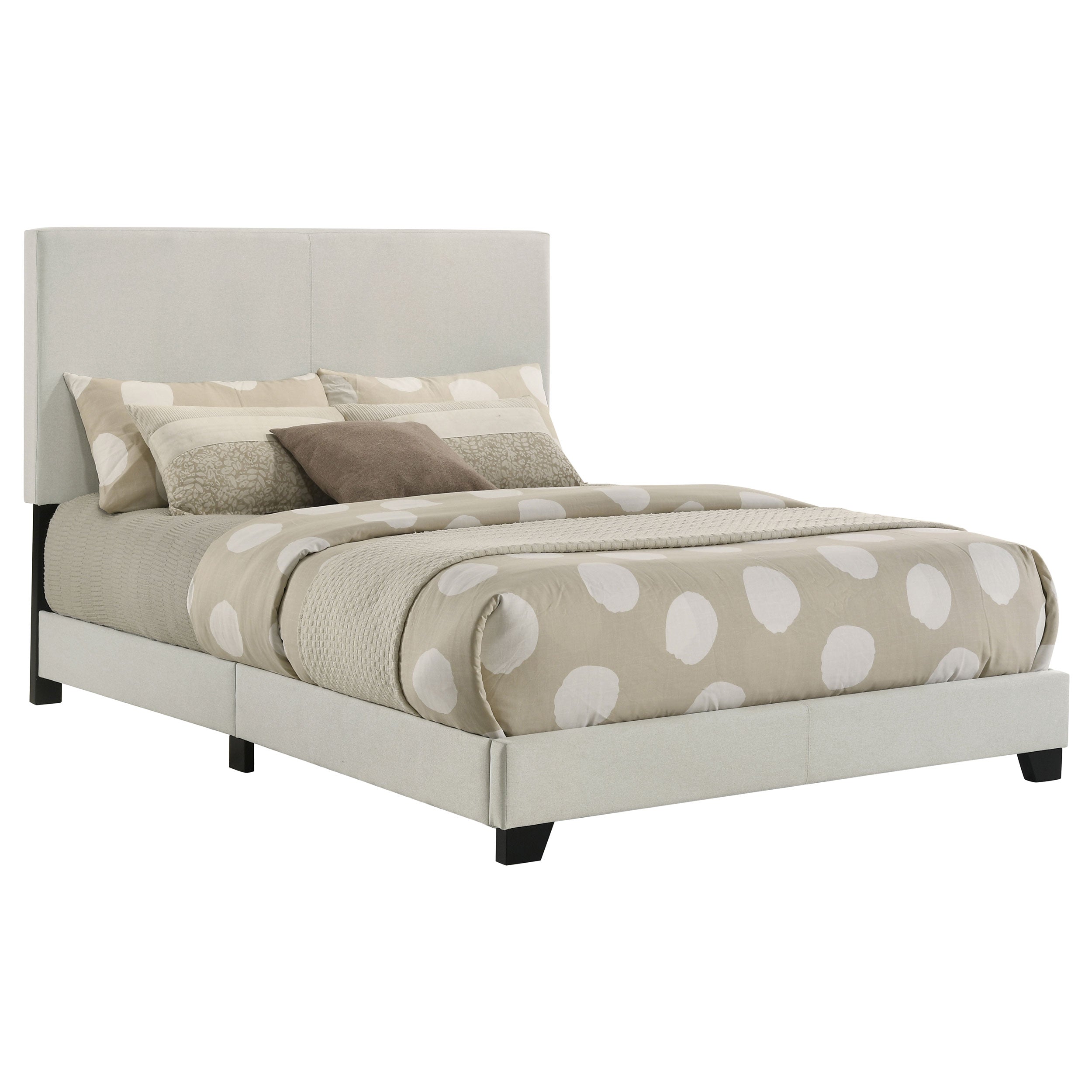 Dorian Fabric Upholstered Full Panel Bed Cream — view 1