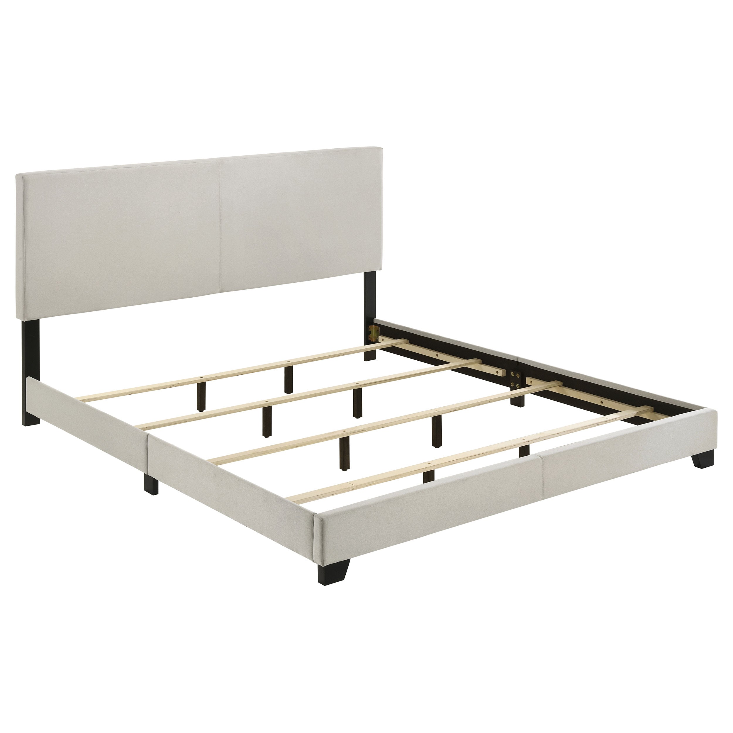 Dorian Fabric Upholstered Eastern King Panel Bed Cream — view 3