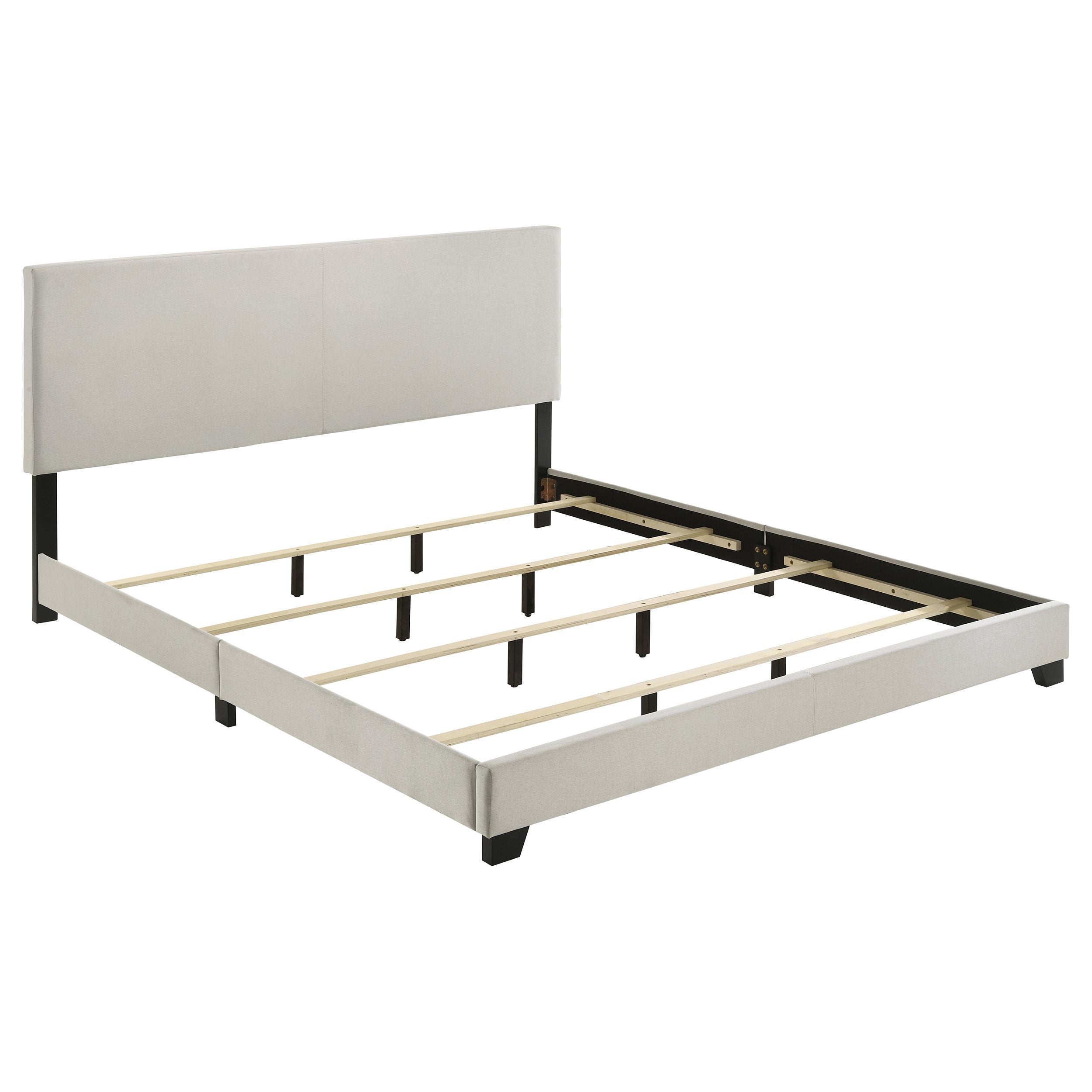 Dorian Fabric Upholstered California King Panel Bed Cream — view 3