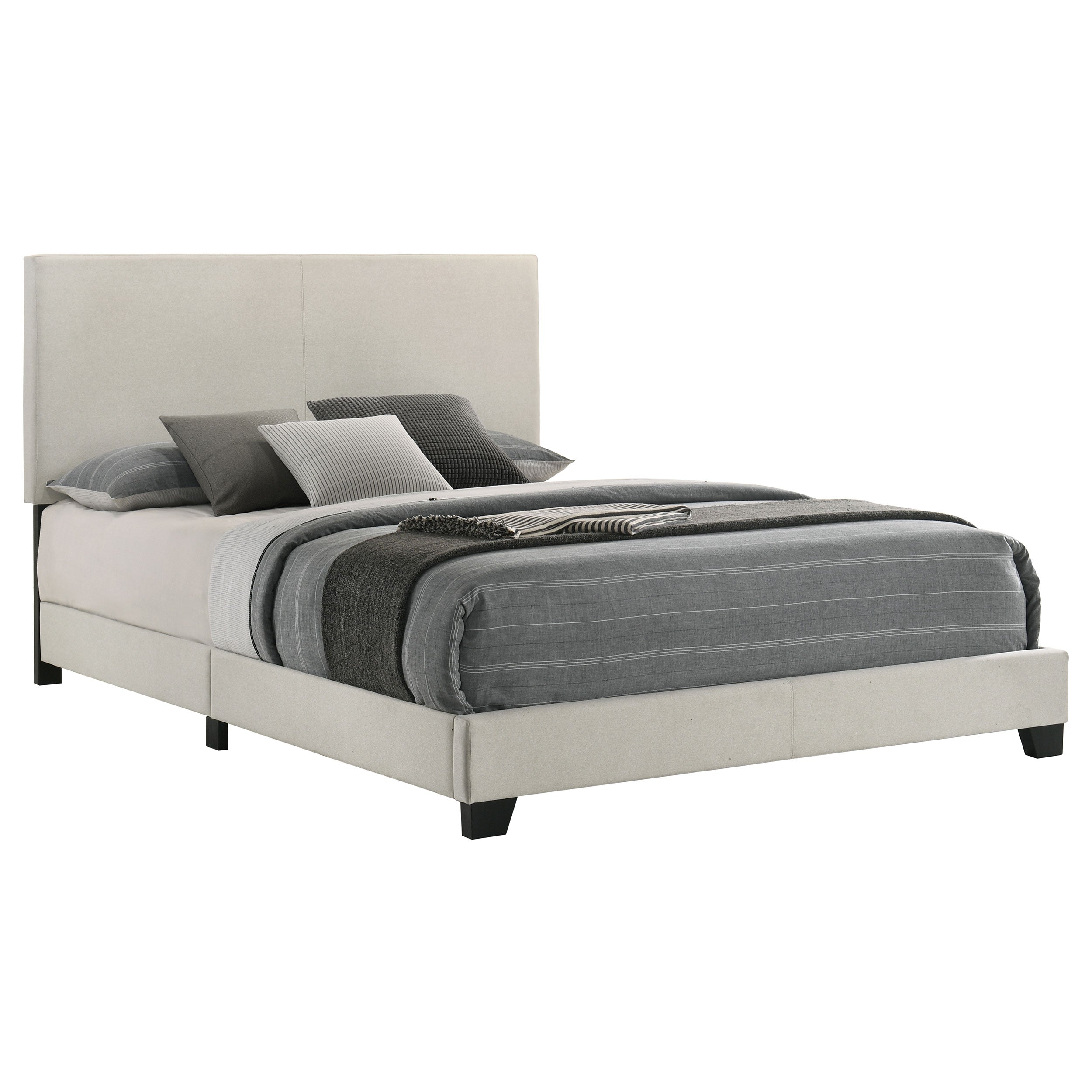 Dorian Fabric Upholstered Queen Panel Bed Cream — view 3