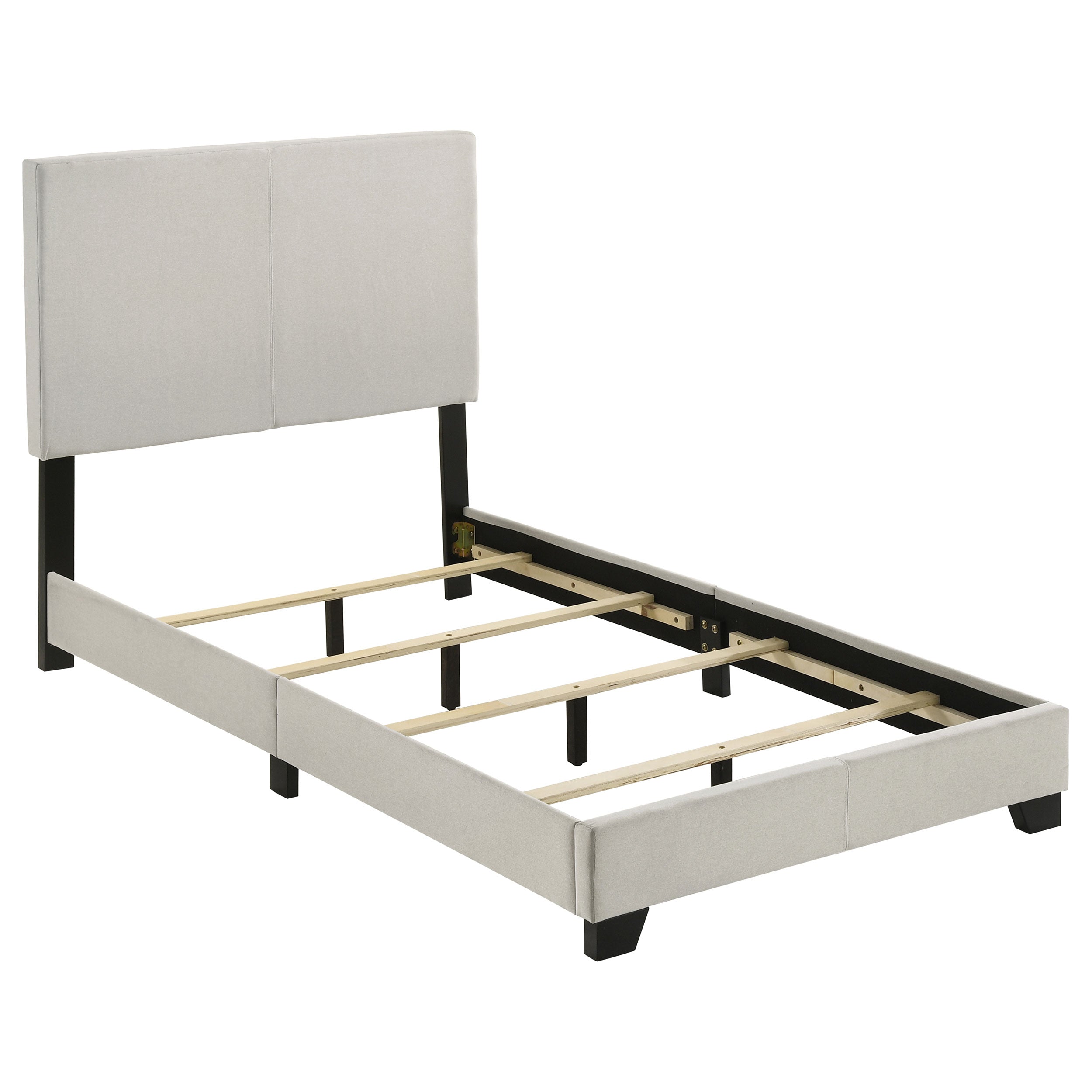 Dorian Fabric Upholstered Twin Panel Bed Cream — view 3