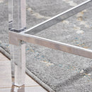 Ultra Modern Rectangle Coffee Table With Tempered Glass Surface - Clear