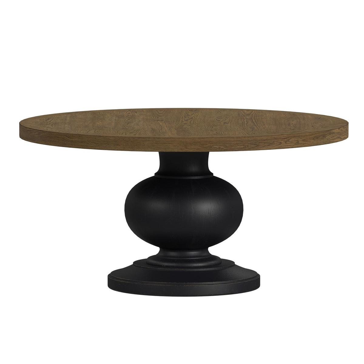 Heritage & Home Round Dining Table in Oak Brown And Black by Elements International