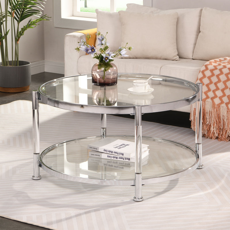 Contemporary Round Tempered Glass Table