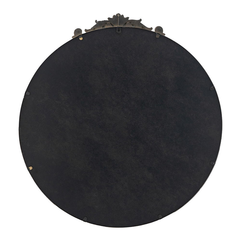 Classic Design Mirror With Round Shape And Baroque Inspired Frame For Bathroom, Entryway Console Lean Against Wall