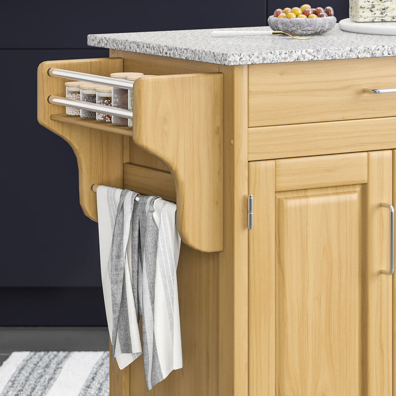 Create-A-Cart - 4 Doors Kitchen Cart - Gray Granite Top