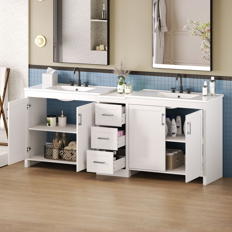 Double Sink Bathroom Vanity With Quartz Countertop