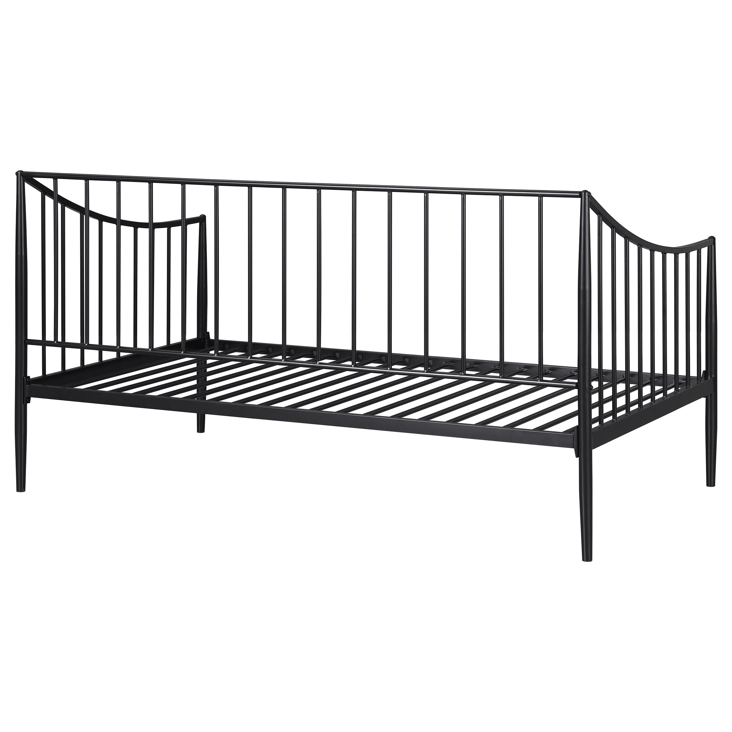 Newbury Metal Twin Daybed Bed Frame Matte Black — view 7