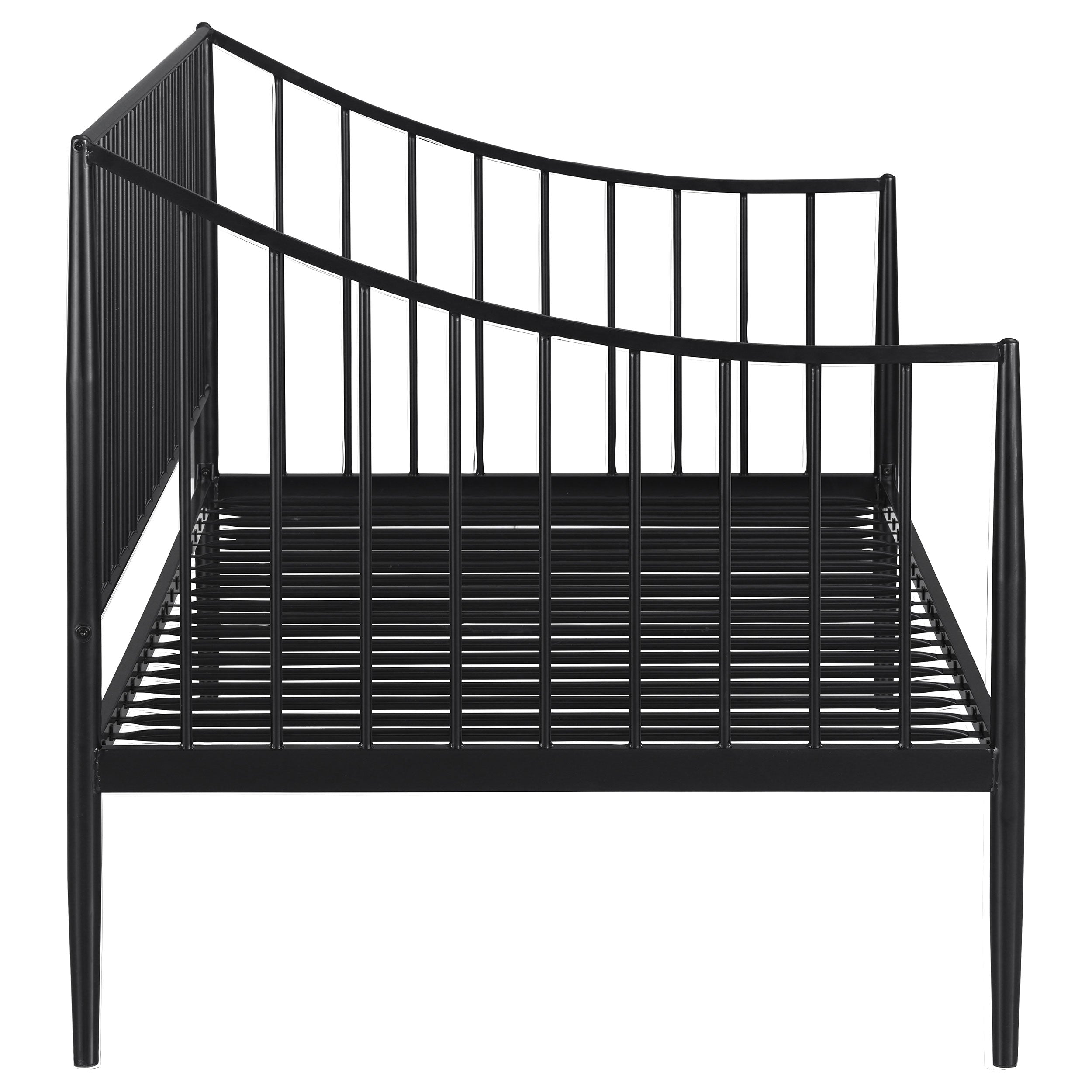 Newbury Metal Twin Daybed Bed Frame Matte Black — view 8