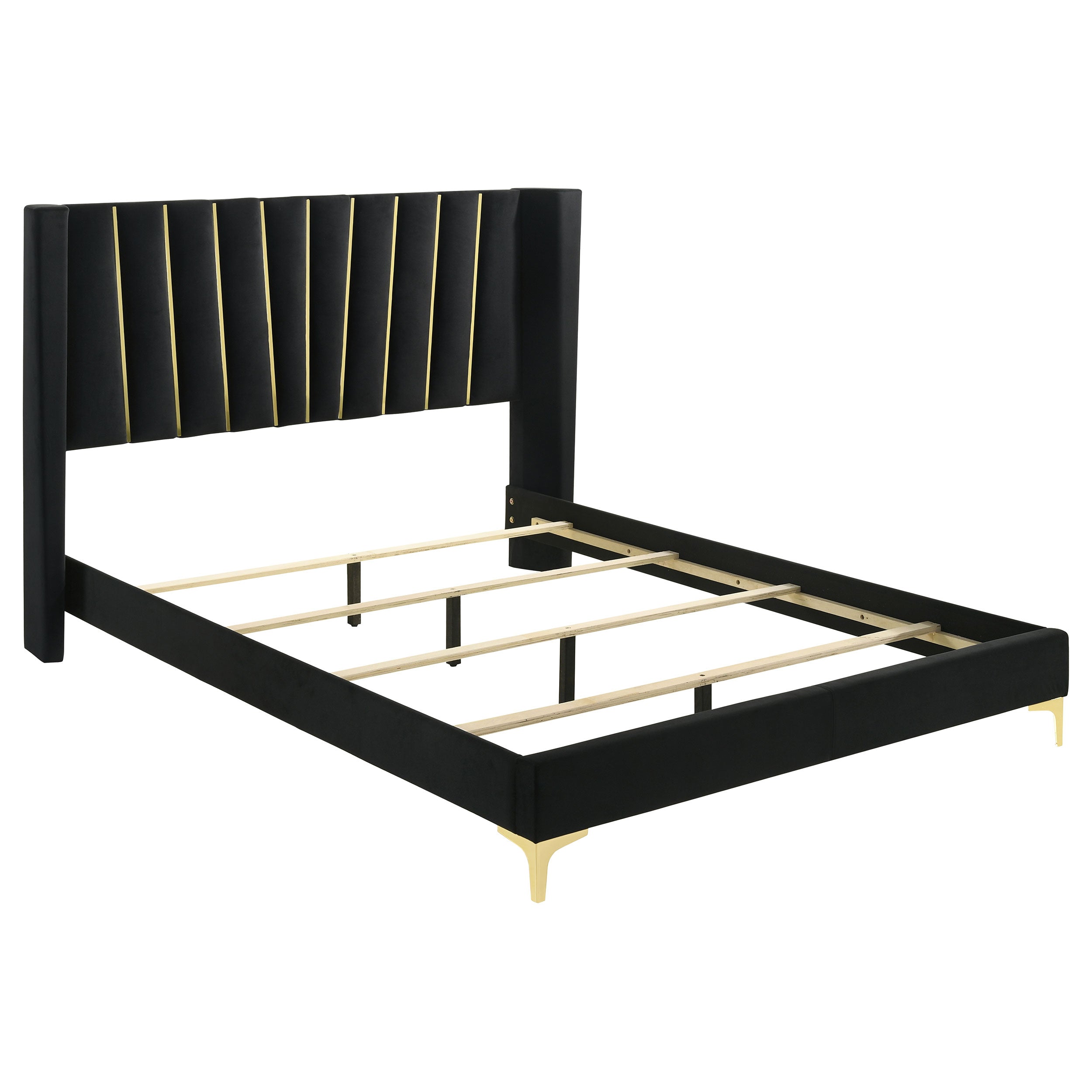 Kendall Upholstered Eastern King Panel Bed Black — view 1