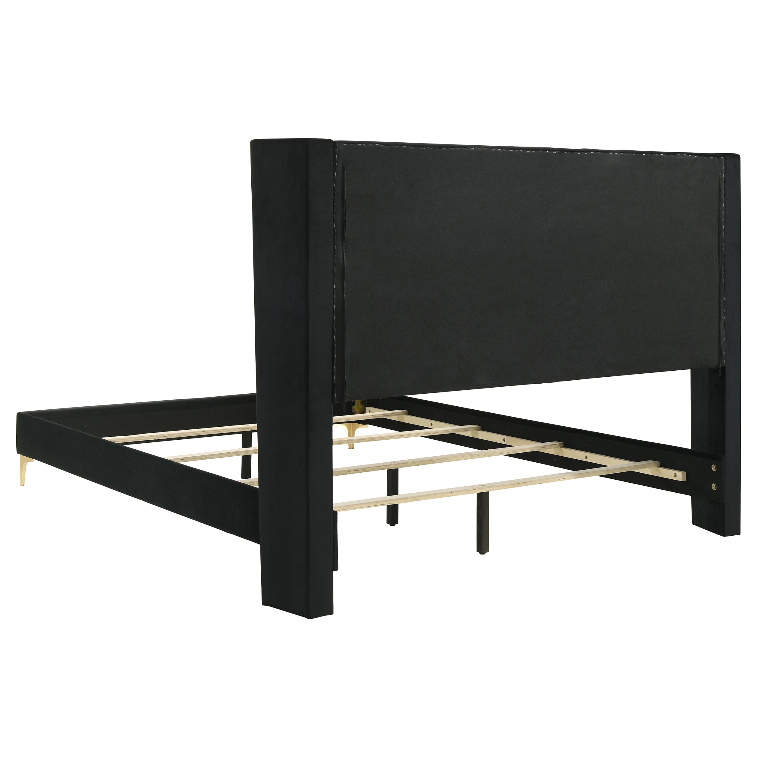 Kendall Upholstered Eastern King Panel Bed Black — view 4