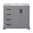 Bathroom Vanity With Sink, Soft Close Doors, Adjustable Shelf & 3 Drawers