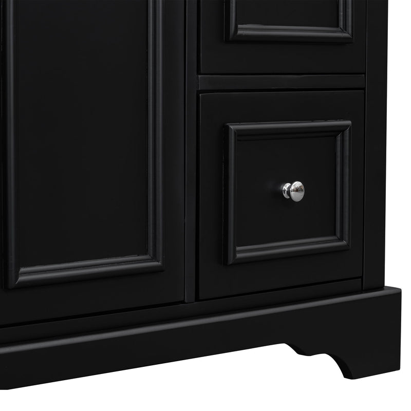 Bathroom Vanity With Sink, Soft-Close Doors, Adjustable U-Shelf, 3 Drawers