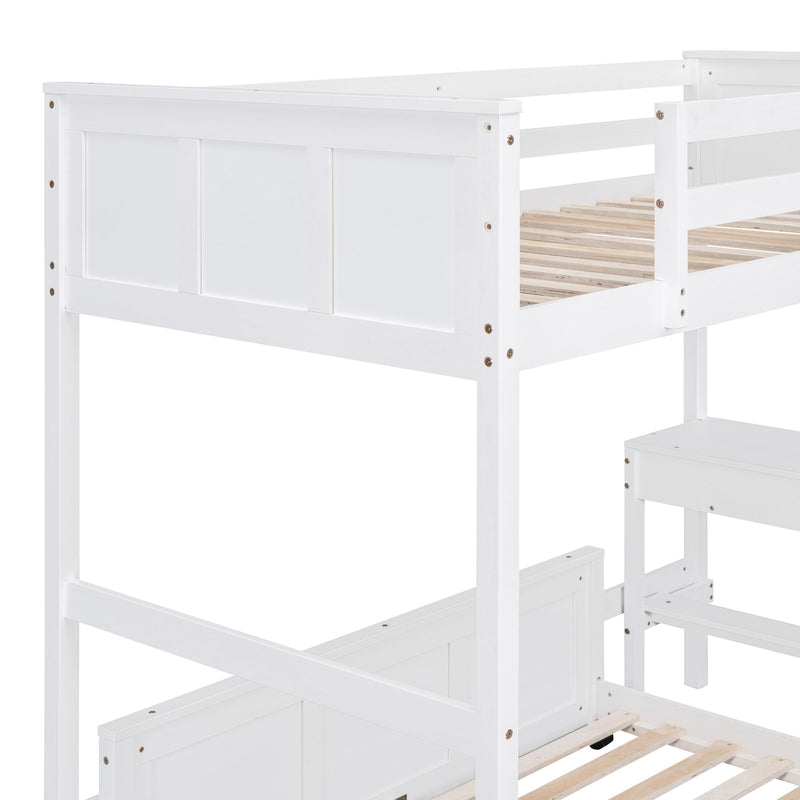 Full Over Full Bunk Bed With Desk