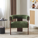 Modern Upholstered Accent Arm Chair With Barrel Back Design