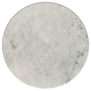 Hermas - Round Genuine Marble Top Metal End Side Table - White