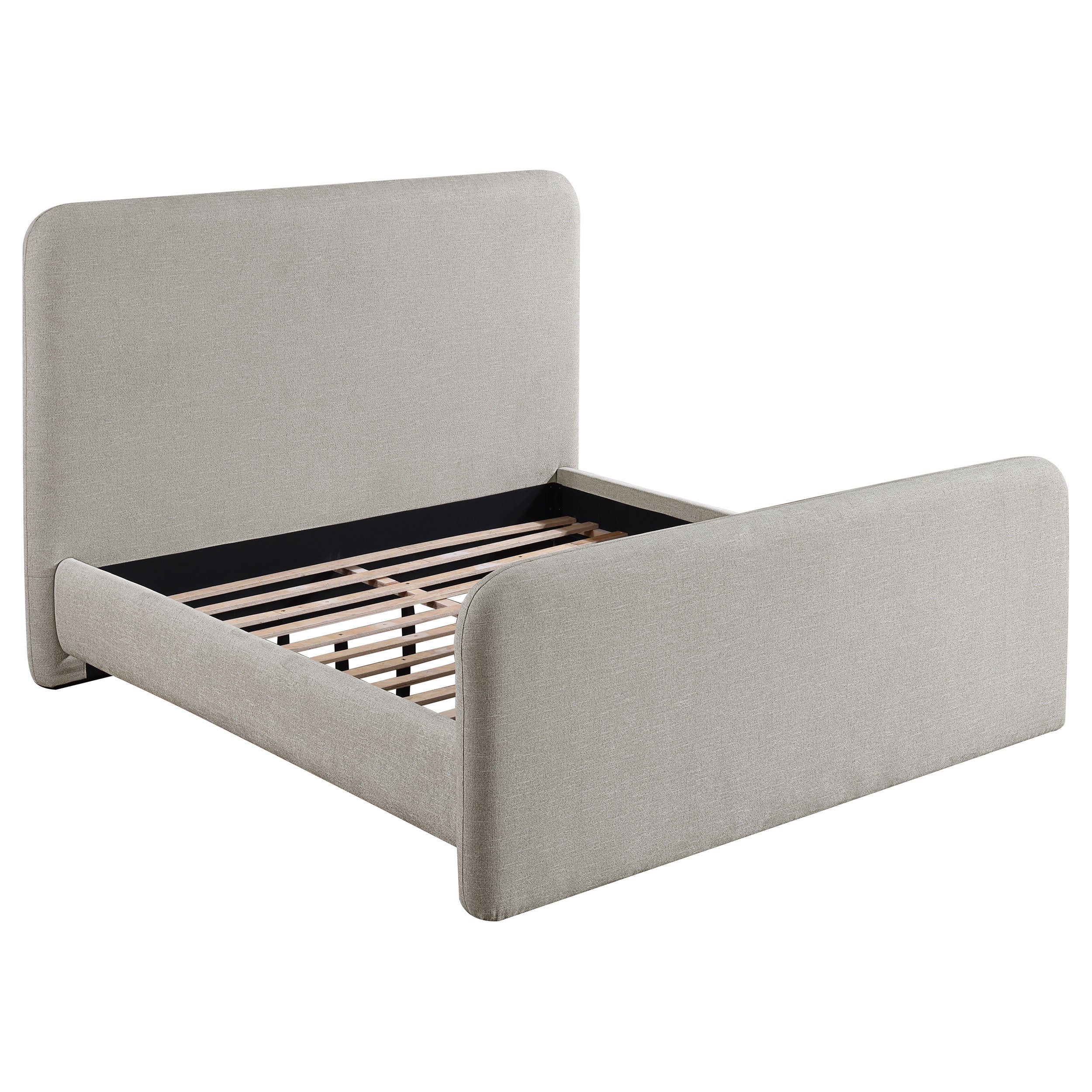 Wren Upholstered Eastern King Panel Bed Grey — view 1