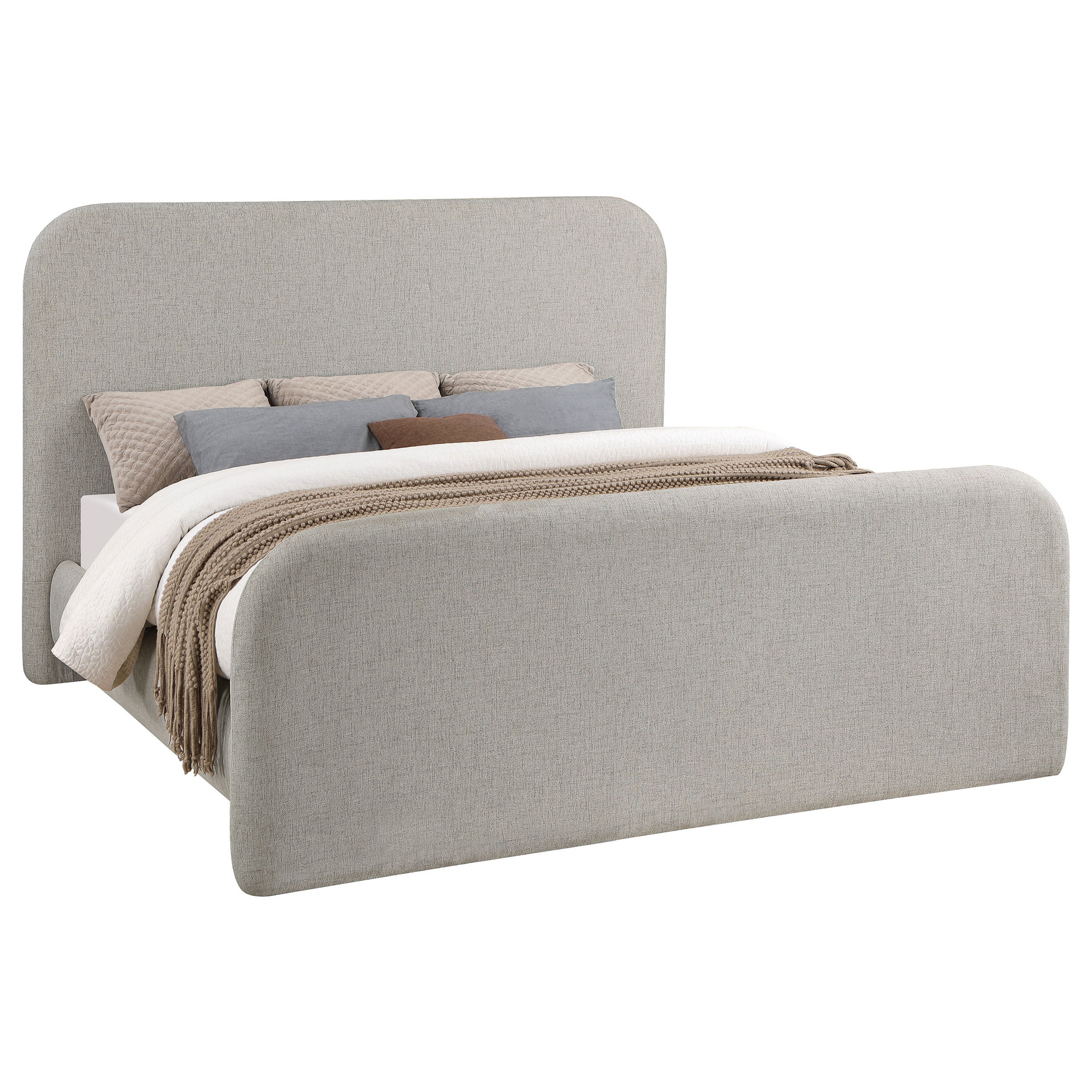 Wren Upholstered Eastern King Panel Bed Grey — view 3