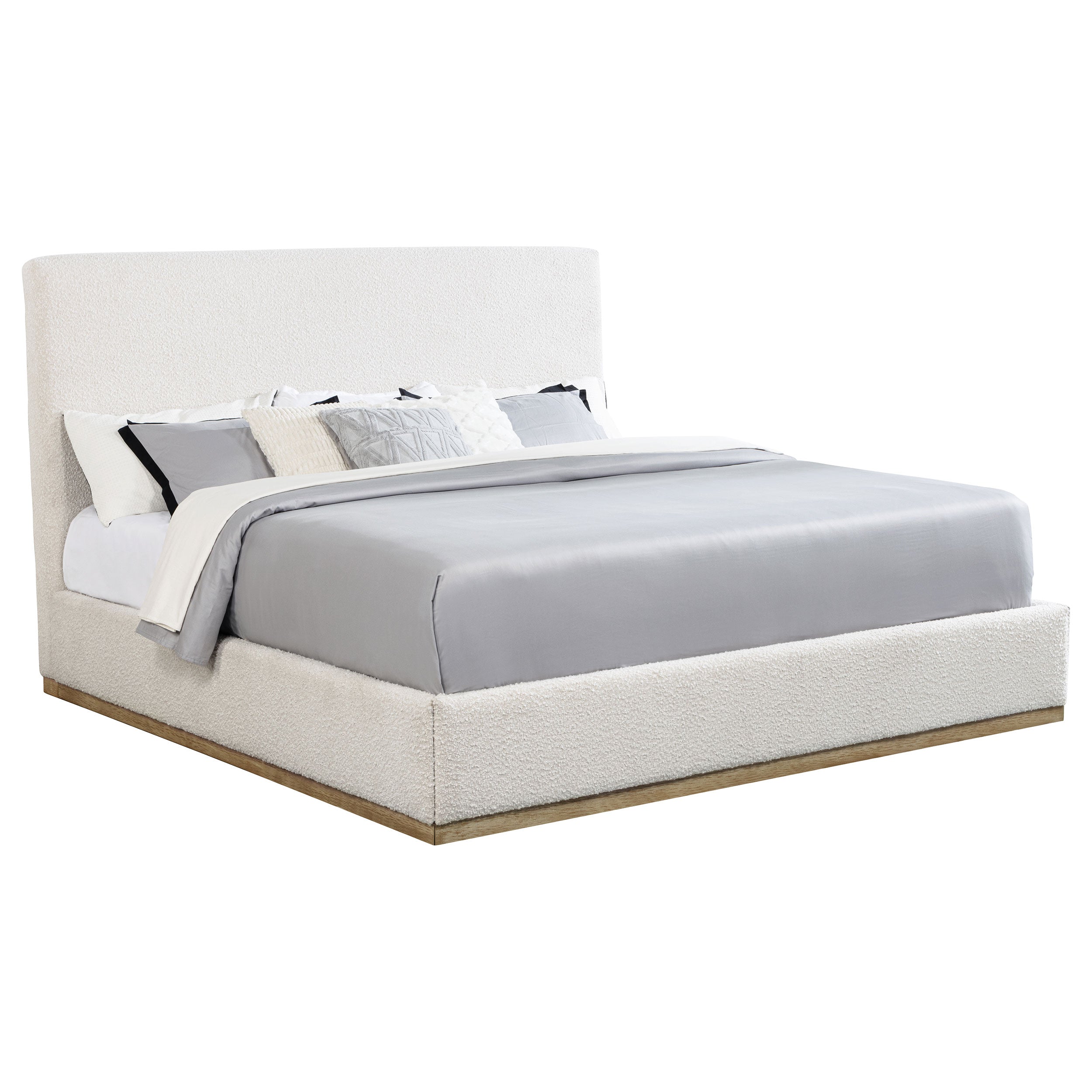 Knox Upholstered EASTERN KING Panel Bed Cream — view 3