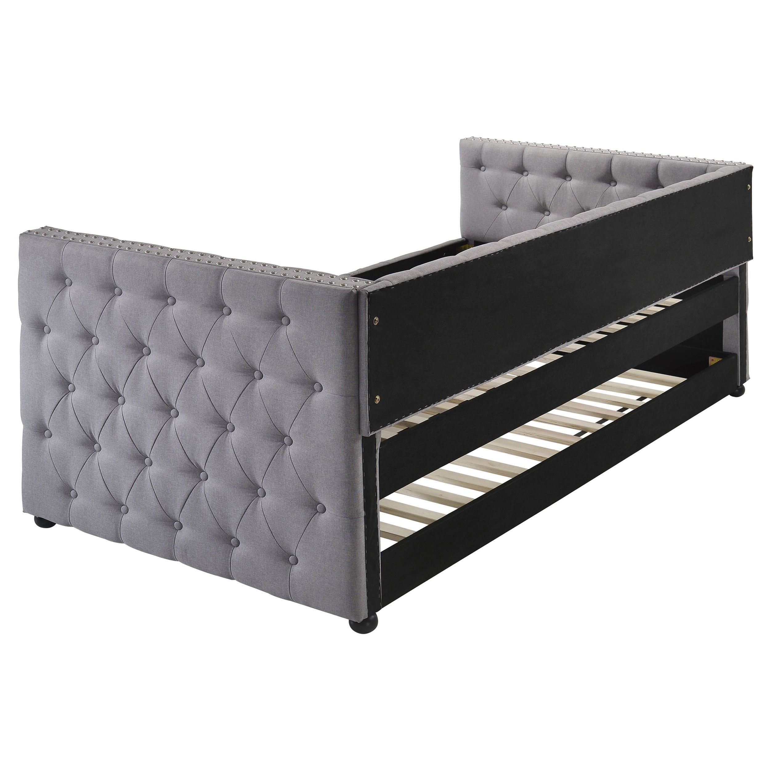 Mockern Upholstered Twin Daybed with Trundle Grey — view 6