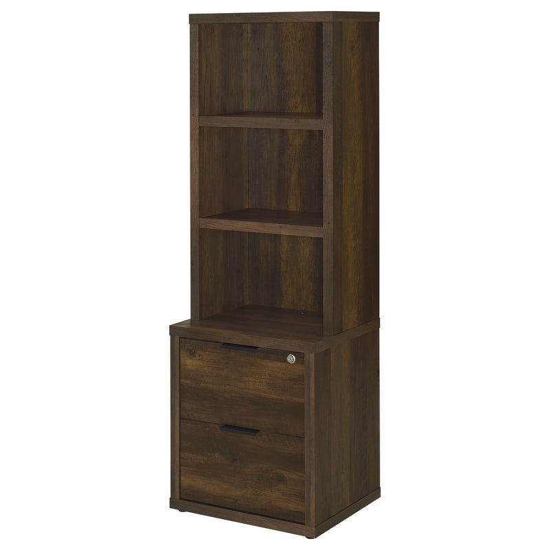 Multifunctional Bookcase With Three Open Shelves, 2 Drawers, Dual USB Charging Outlet