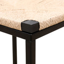 Boho Style Backless Bar Stools (Set of 2) With Paper Rope Woven Seat & Metal Frame For Kitchen Counter