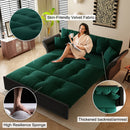 Queen Pull Out Sofa Bed, 3 In 1 Convertible Sleeper Tufted Sofa With 2 Soft Pillows