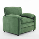 Oversized Reading Armchair With Thick Cushions, High Back Support