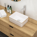 Modern European Style Ceramic Rectangular Vessel Bathroom Sink