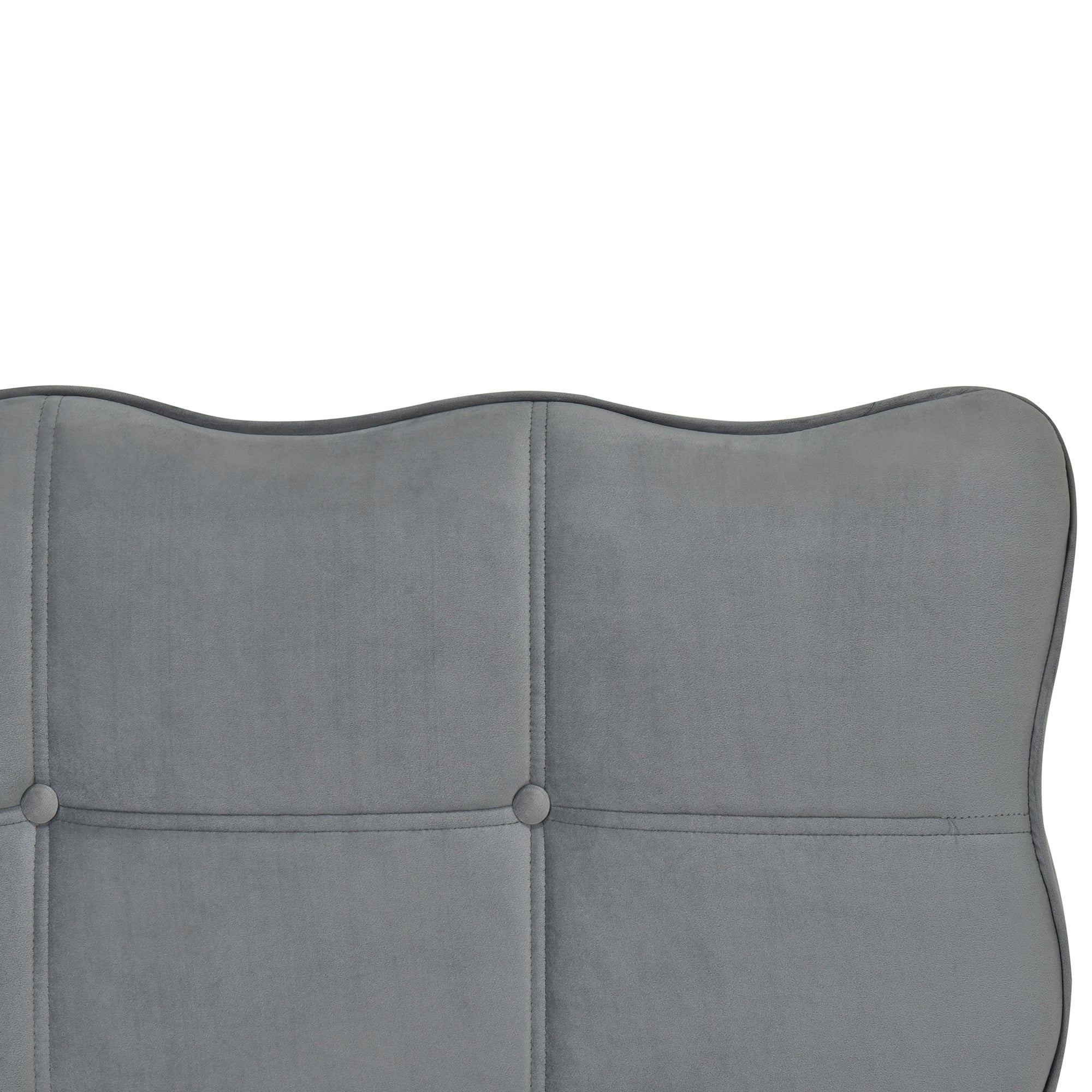 Full Size Velvet Platform Bed with LED Frame and Stylish Mental Bed Legs, Gray - Atlantic Fine Furniture Melbourne FL