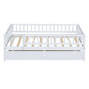 Twin Size Daybed Wood Bed with Two Drawers , White