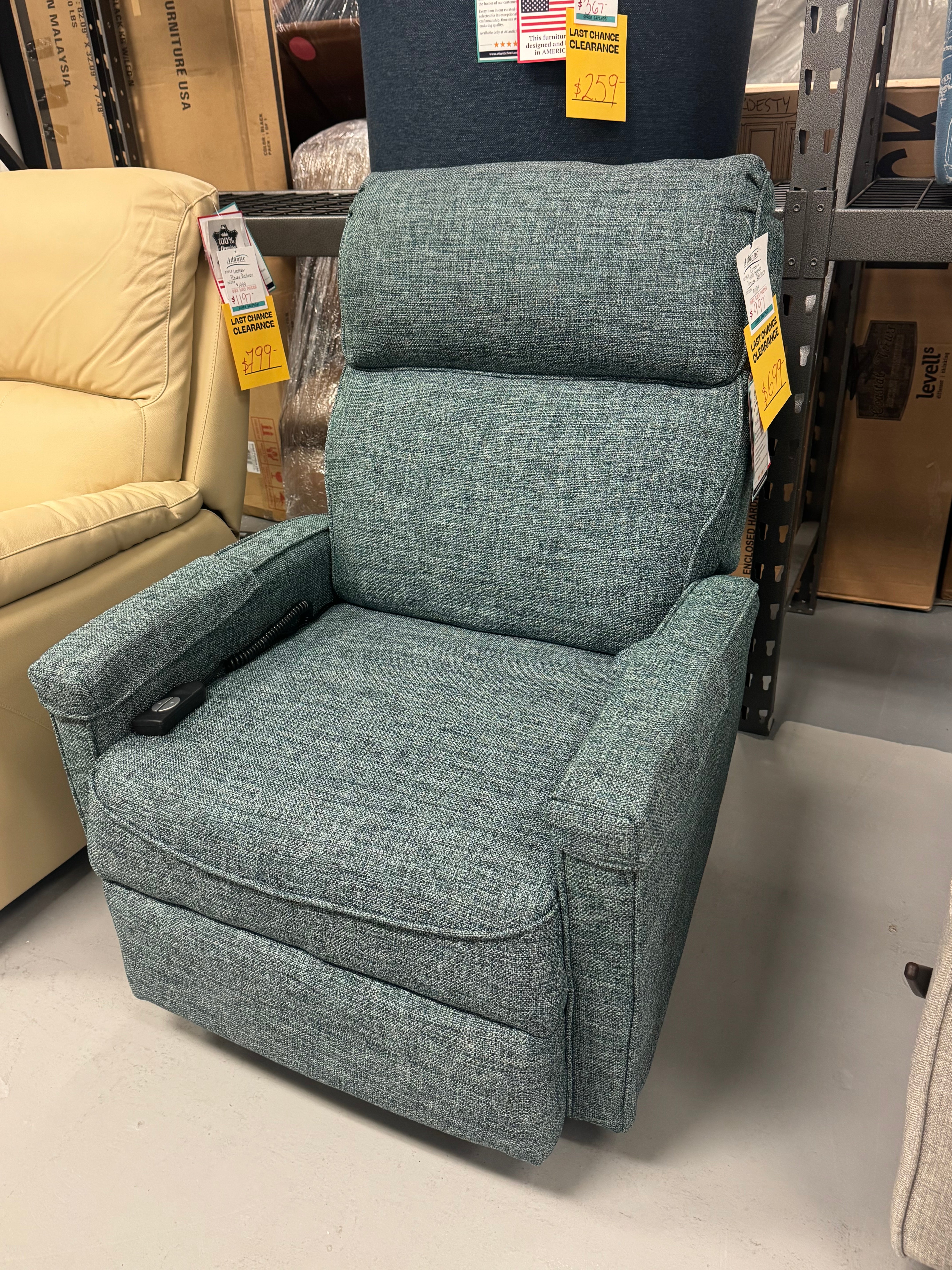 Custom Power Recliner *VOLT BLUE FABRIC* SHOWROOM MODEL ONLY